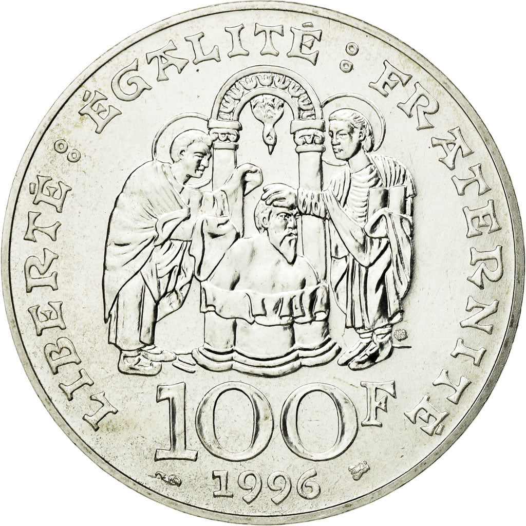 Coin, France, Clovis, 100 Francs, 1996, Paris, ESSAI, MS(63), Silver, KM:1180