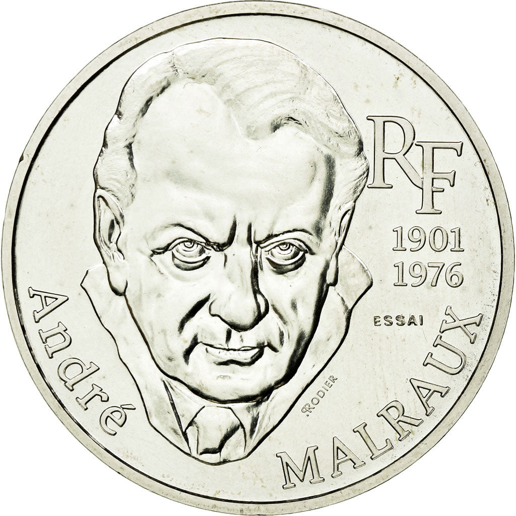 Coin, France, André Malraux, 100 Francs, 1997, Paris, ESSAI, MS(63), Silver