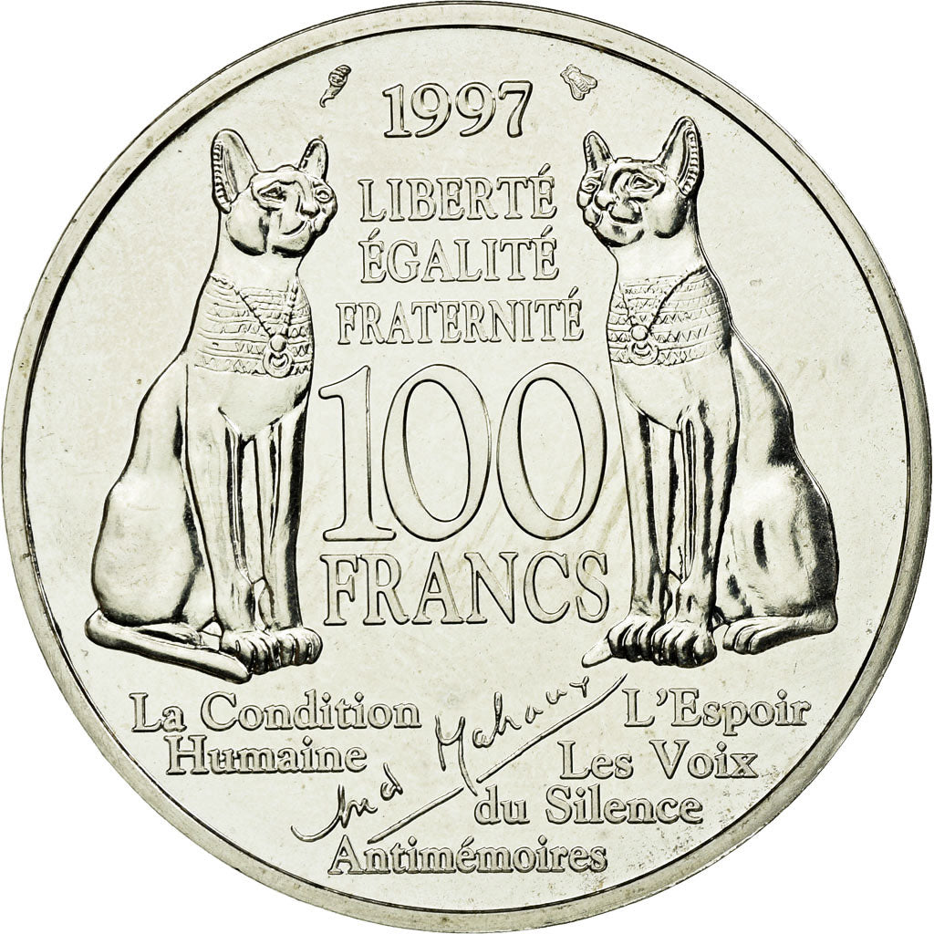 Coin, France, André Malraux, 100 Francs, 1997, Paris, ESSAI, MS(63), Silver