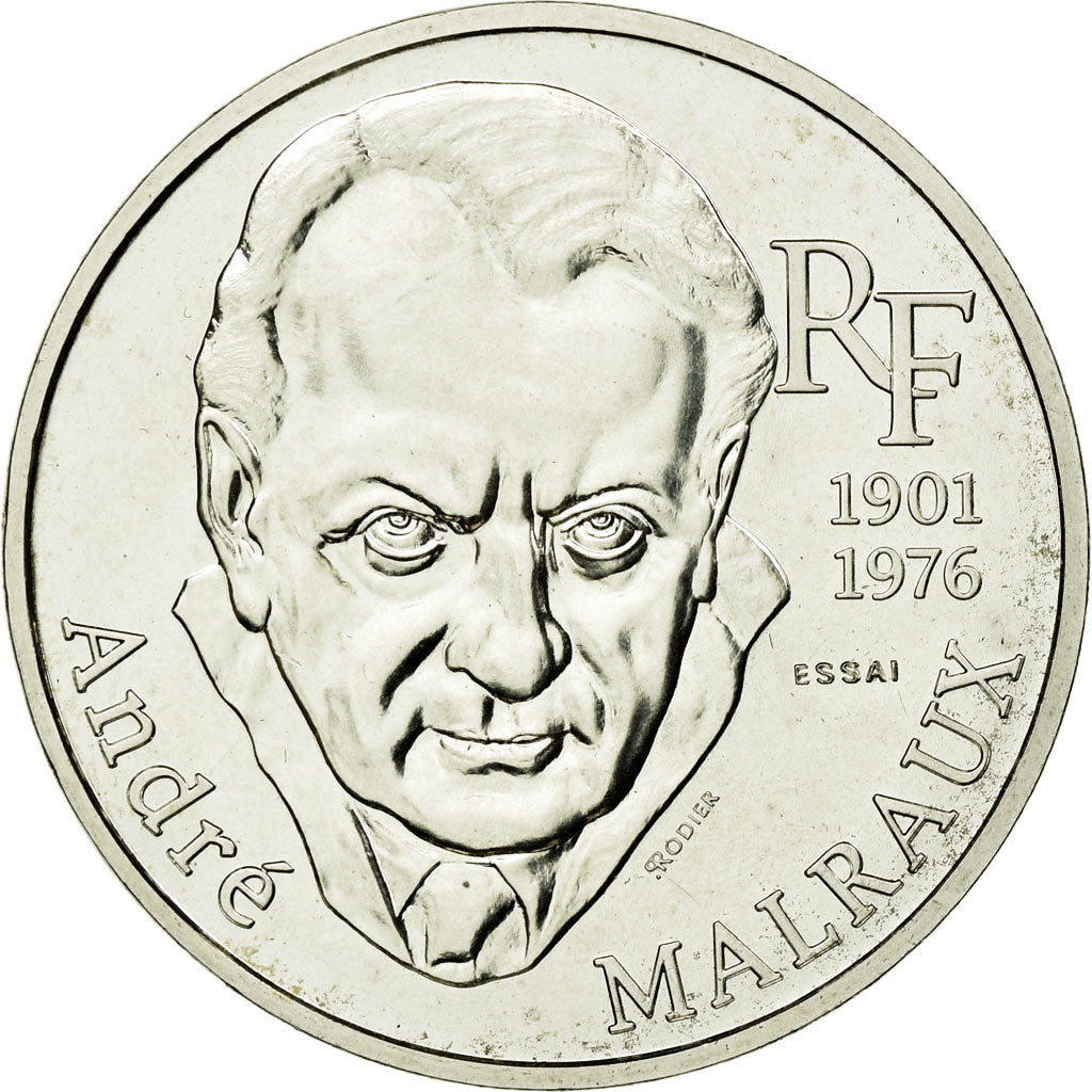 Coin, France, André Malraux, 100 Francs, 1997, Paris, ESSAI, MS(63), Silver