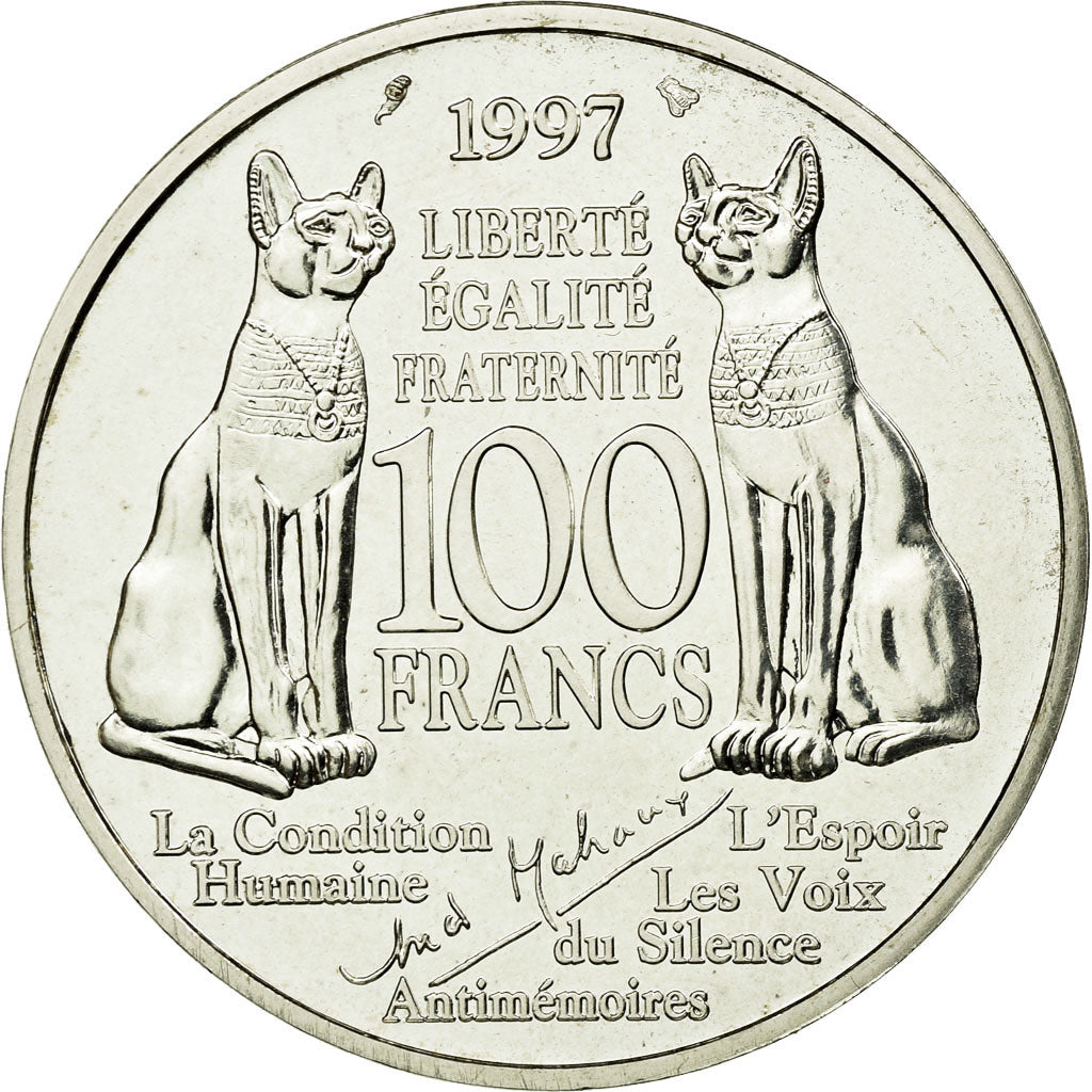 Coin, France, André Malraux, 100 Francs, 1997, Paris, ESSAI, MS(63), Silver
