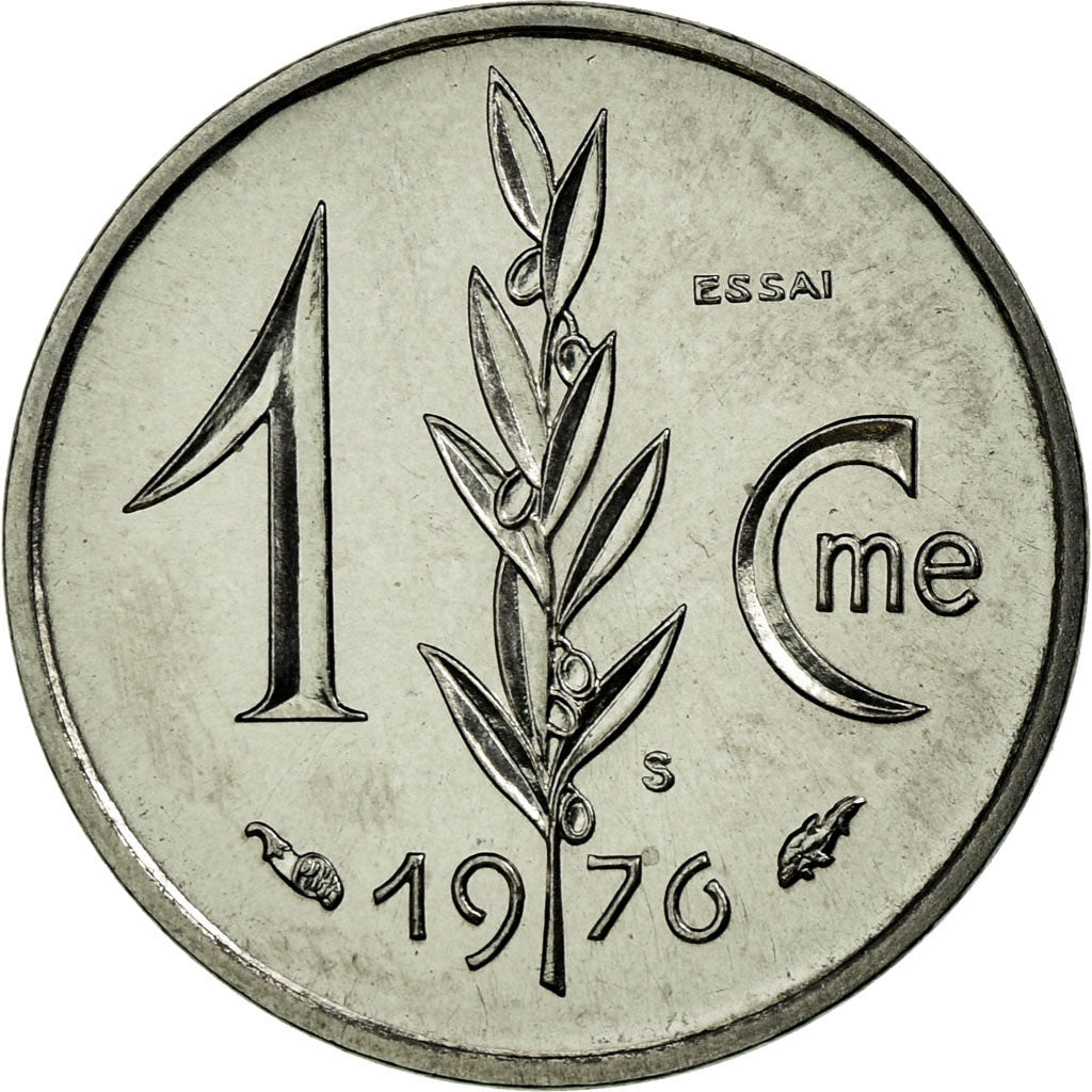 Coin, Monaco, Centime, 1976, Paris, ESSAI, MS(63), Stainless Steel, KM:E68