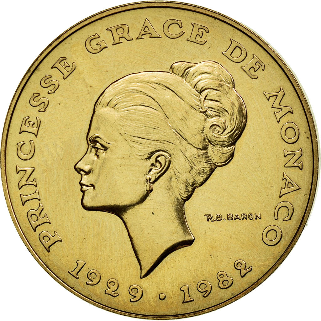 Coin, Monaco, Grace de Monaco, 10 Francs, 1982, Paris, ESSAI, MS(63)