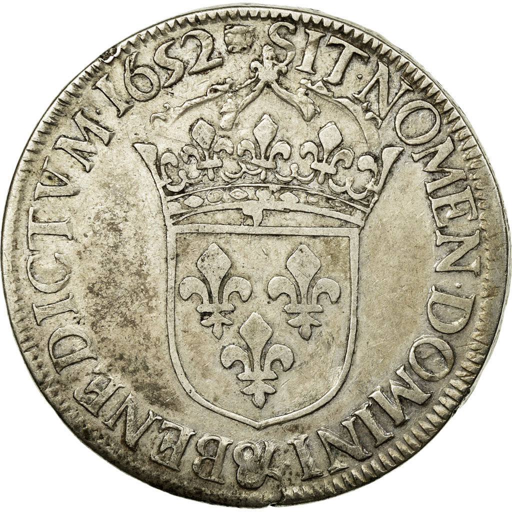 Münze, Frankreich, Louis XIV, Écu à la mèche longue, Ecu, 1652, Aix, S+