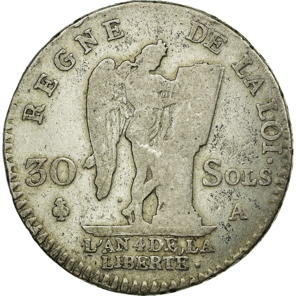 Moneta, Francia, Louis XVI, 30 sols françois, 30 Sols, 1792, Paris, MB
