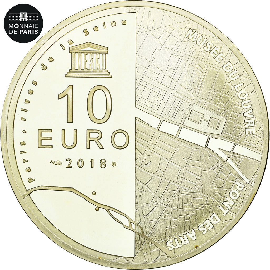 France, Monnaie de Paris, 10 Euro, UNESCO - Louvre, 2018, Argent