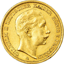 Moneda, Estados alemanes, PRUSSIA, Wilhelm II, 20 Mark, 1908, Berlin, MBC+, Oro