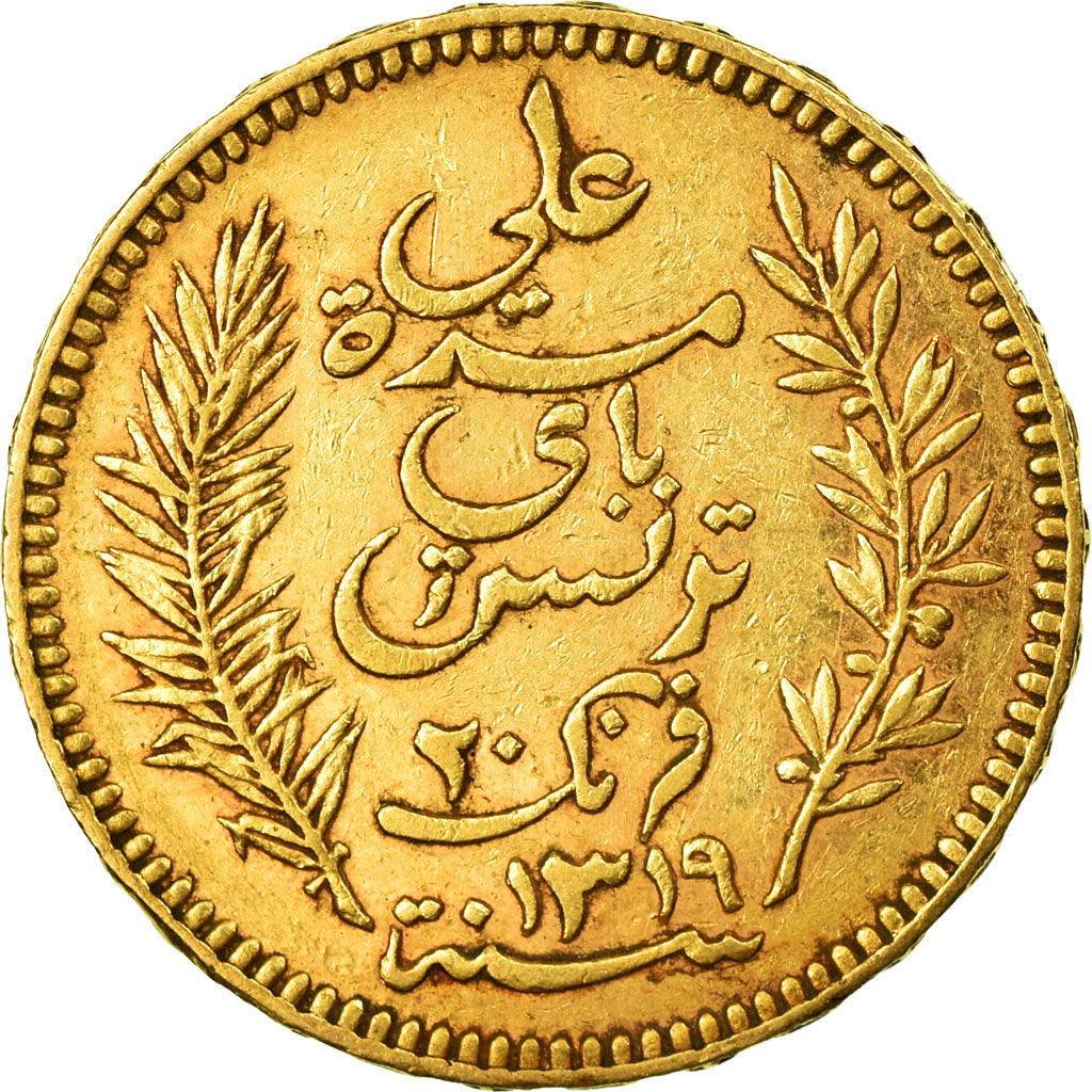 Monnaie, Tunisie, Ali Bey, 20 Francs, 1901, Paris, TTB, Or, KM:227