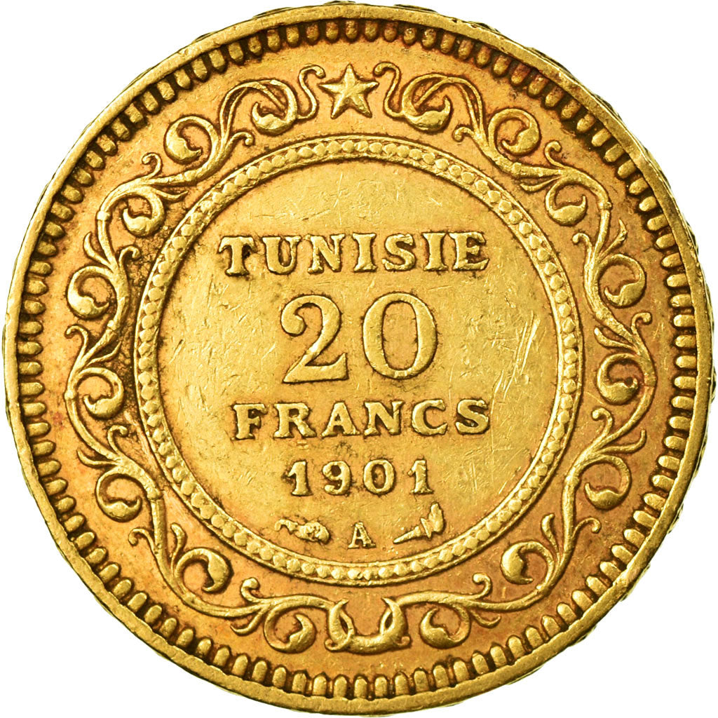 Monnaie, Tunisie, Ali Bey, 20 Francs, 1901, Paris, TTB, Or, KM:227