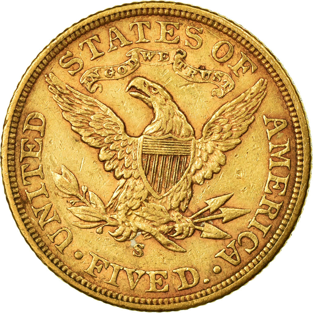 Moneta, Stati Uniti, Coronet Head, $5, Half Eagle, 1905, U.S. Mint, San