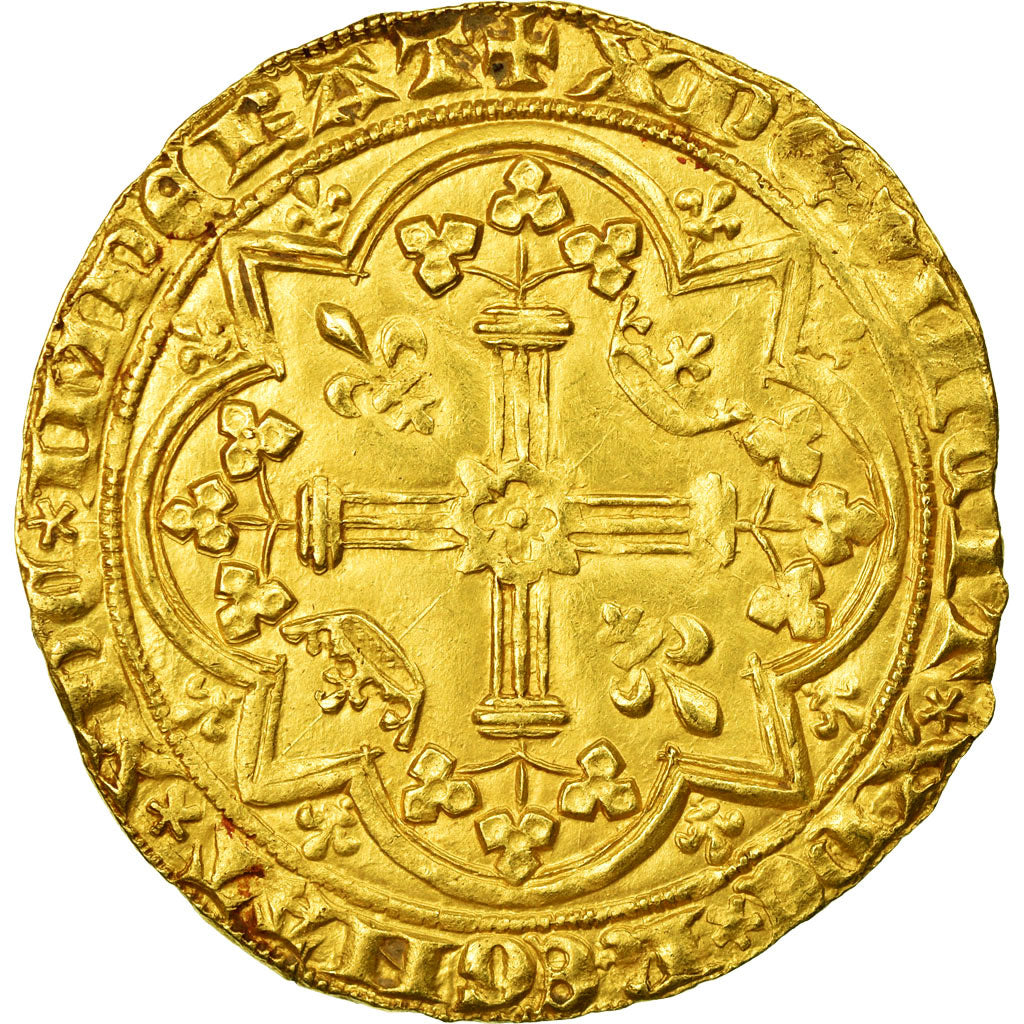Coin, France, Charles V, Franc à pied, AU(50-53), Gold, Duplessy:360