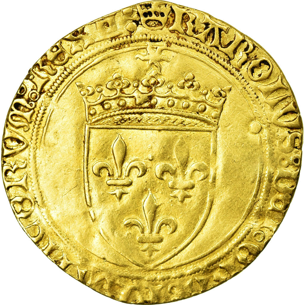 Monnaie, France, Charles VIII, Ecu d'or, Tours, TB+, Or, Duplessy:575