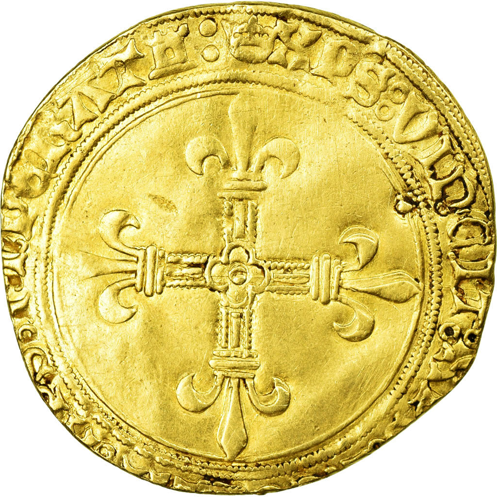 Monnaie, France, Charles VIII, Ecu d'or, Tours, TB+, Or, Duplessy:575