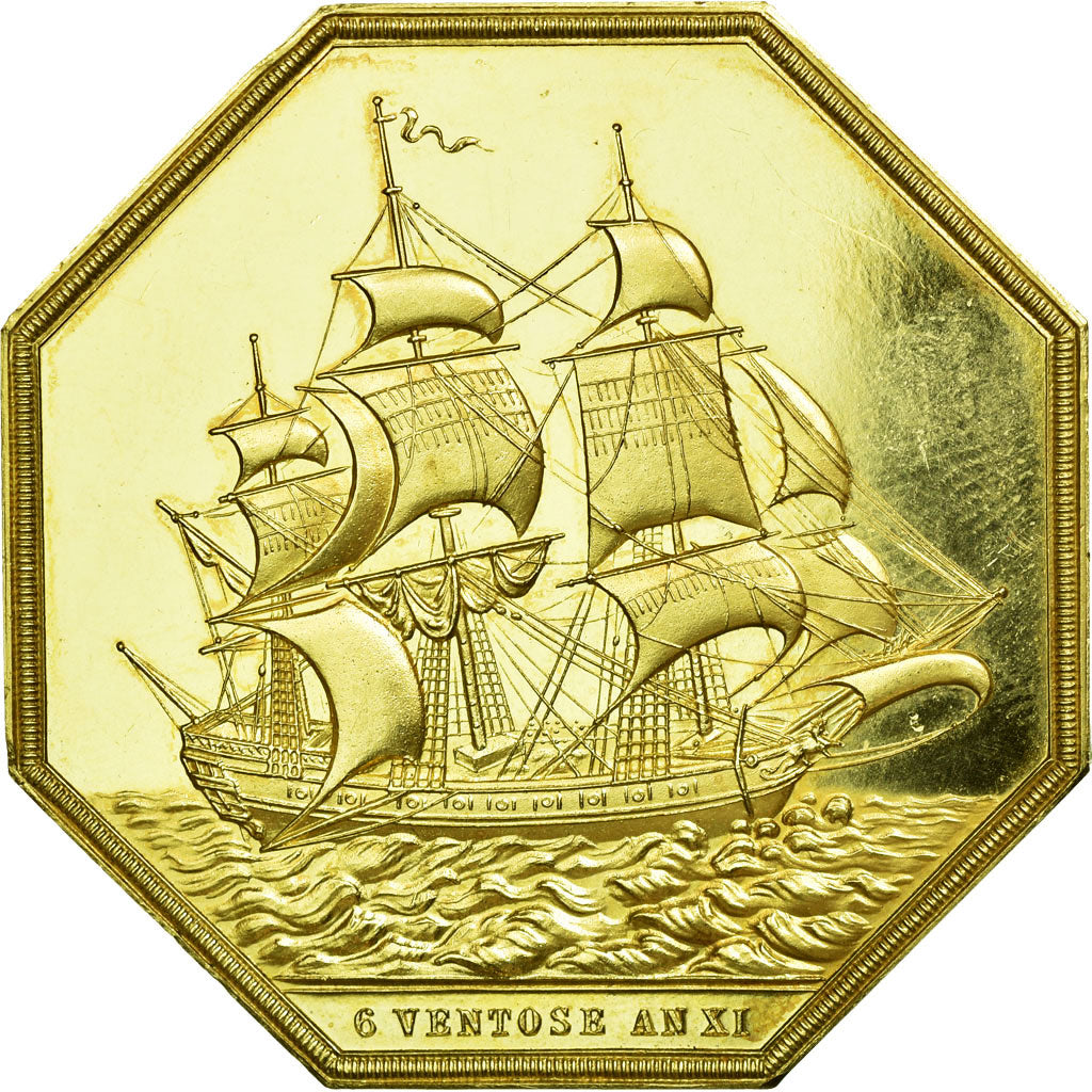 France, Token, Chambre de commerce de Paris, 1982, MS(63), Gold