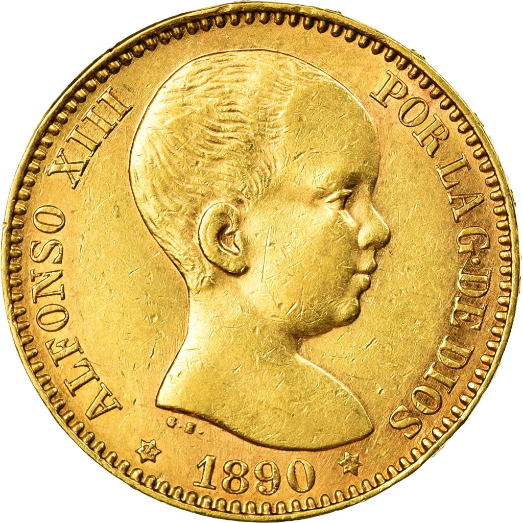 Monnaie, Espagne, Alfonso XIII, 20 Pesetas, 1890, Madrid, TTB+, Or, KM:693