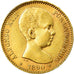 Monnaie, Espagne, Alfonso XIII, 20 Pesetas, 1890, Madrid, TTB+, Or, KM:693
