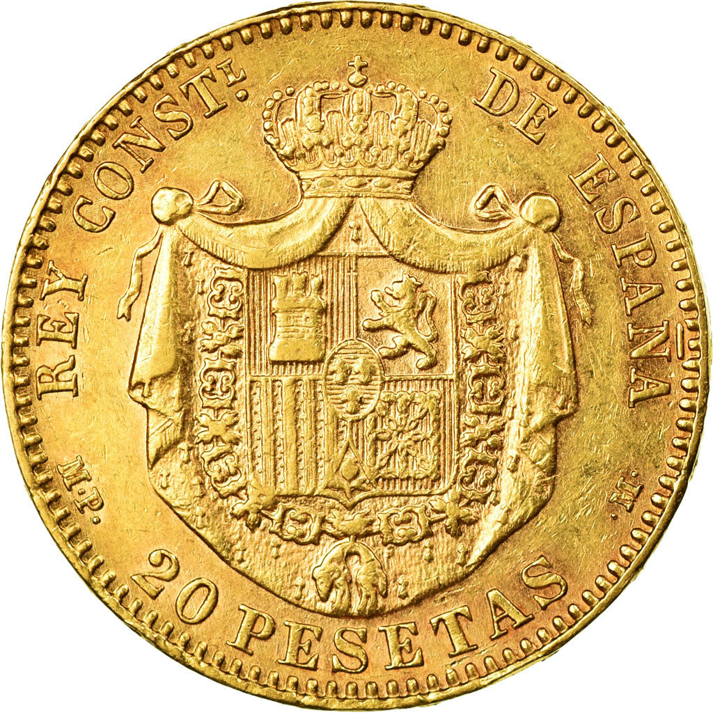 Monnaie, Espagne, Alfonso XIII, 20 Pesetas, 1890, Madrid, TTB+, Or, KM:693