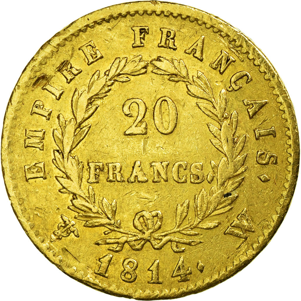 Monnaie, France, Napoléon I, 20 Francs, 1814, Lille, TB+, Or, Gadoury:1025