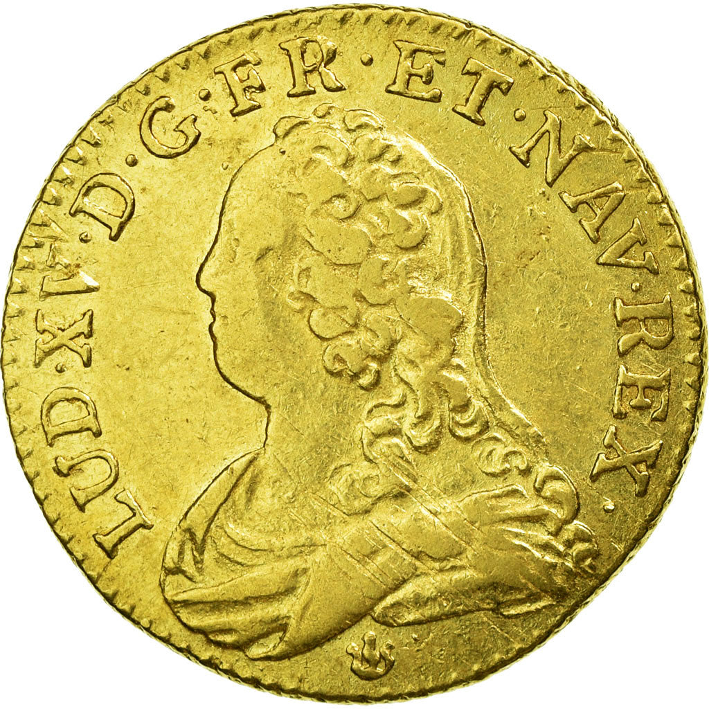 Moneta, Francia, Louis XV, Louis d'or aux lunettes, Louis d'Or, 1727, Lyon, BB
