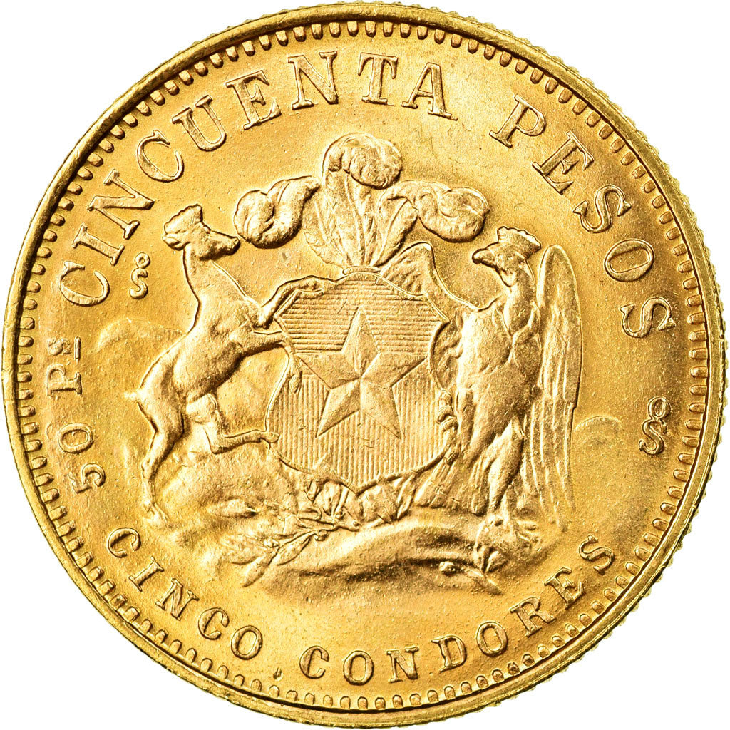 Monnaie, Chile, 50 Pesos, 1973, SPL, Or