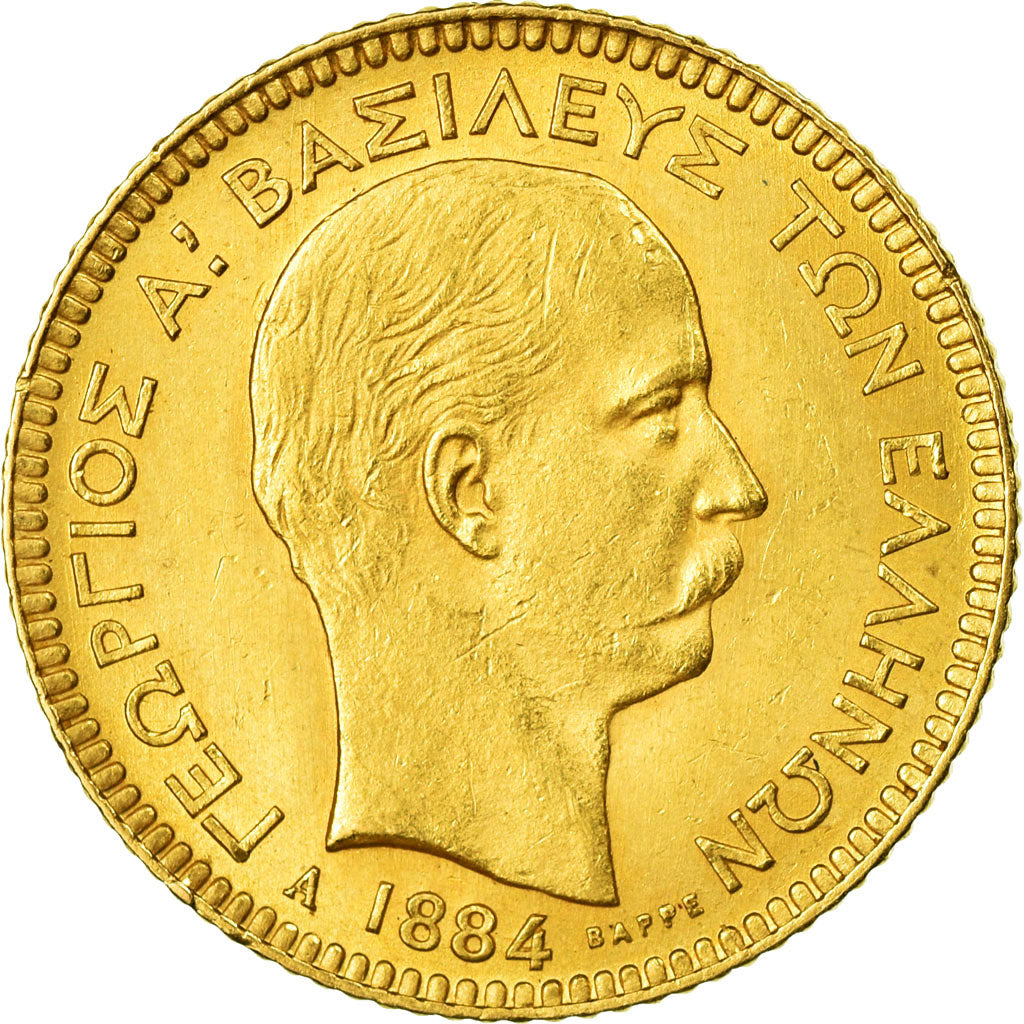 Monnaie, Grèce, George I, 20 Drachmai, 1884, Paris, SUP, Or, KM:56