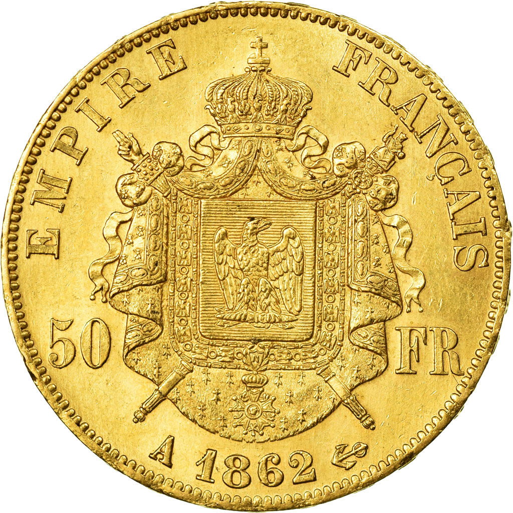 Moeda, França, Napoleon III, Napoléon III, 50 Francs, 1862, Paris, AU(50-53)
