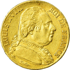 Coin, France, Louis XVIII, 20 Francs, 1815, Paris, EF(40-45), Gold, KM 706.1