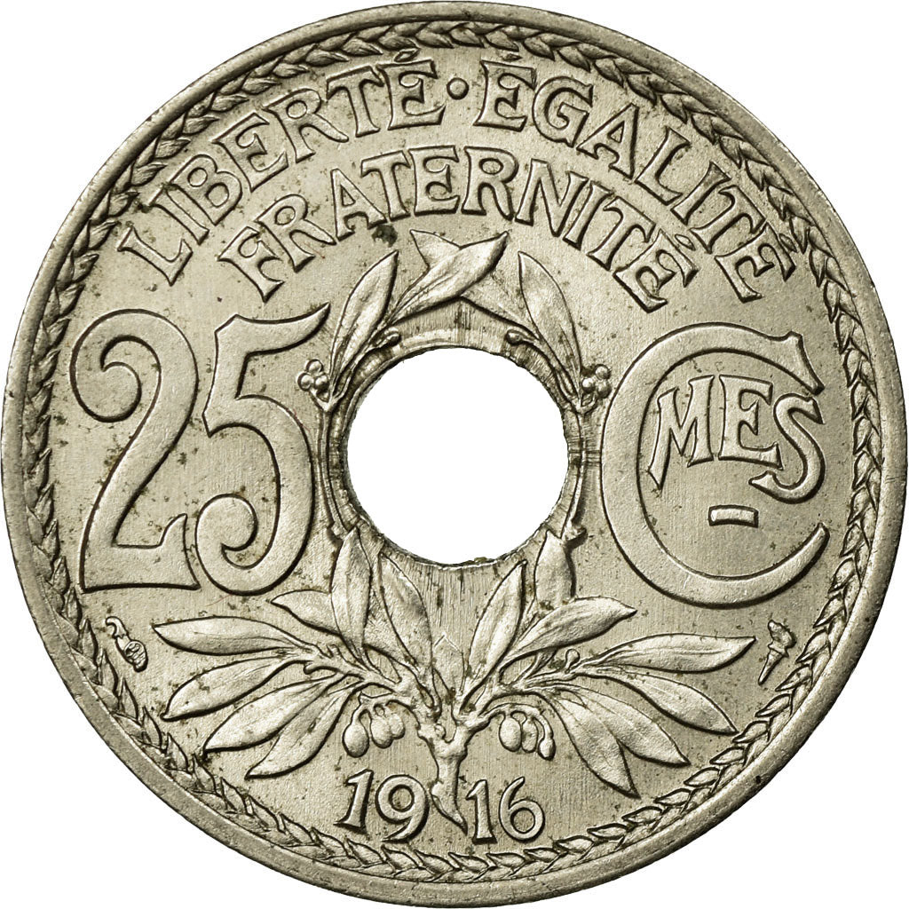 Coin, France, Lindauer, 25 Centimes, 1916, AU(50-53), Nickel, KM:867