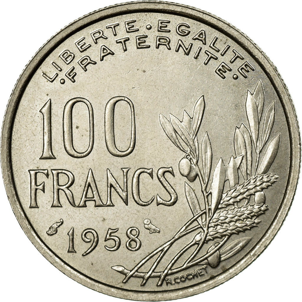 Coin, France, Cochet, 100 Francs, 1958, Chouette, EF(40-45), Copper-nickel