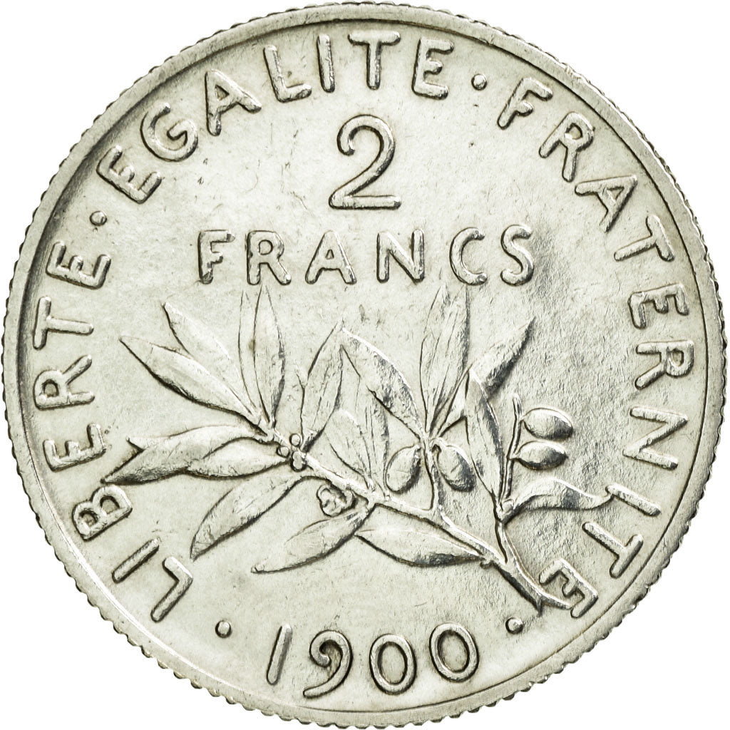 Coin, France, Semeuse, 2 Francs, 1900, Paris, AU(50-53), Silver, KM:845.1