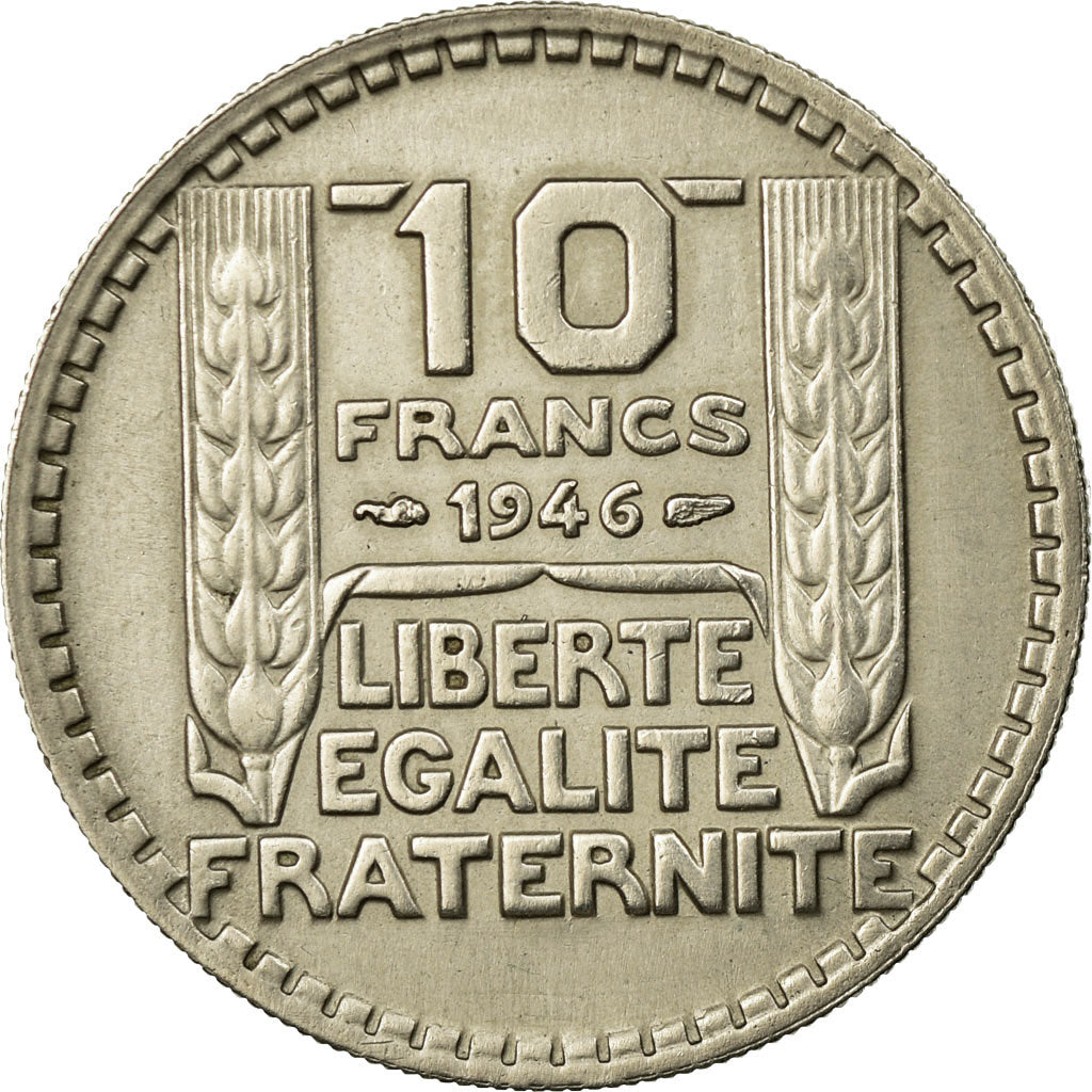 Coin, France, Turin, 10 Francs, 1946, Rameaux longs, EF(40-45), Copper-nickel