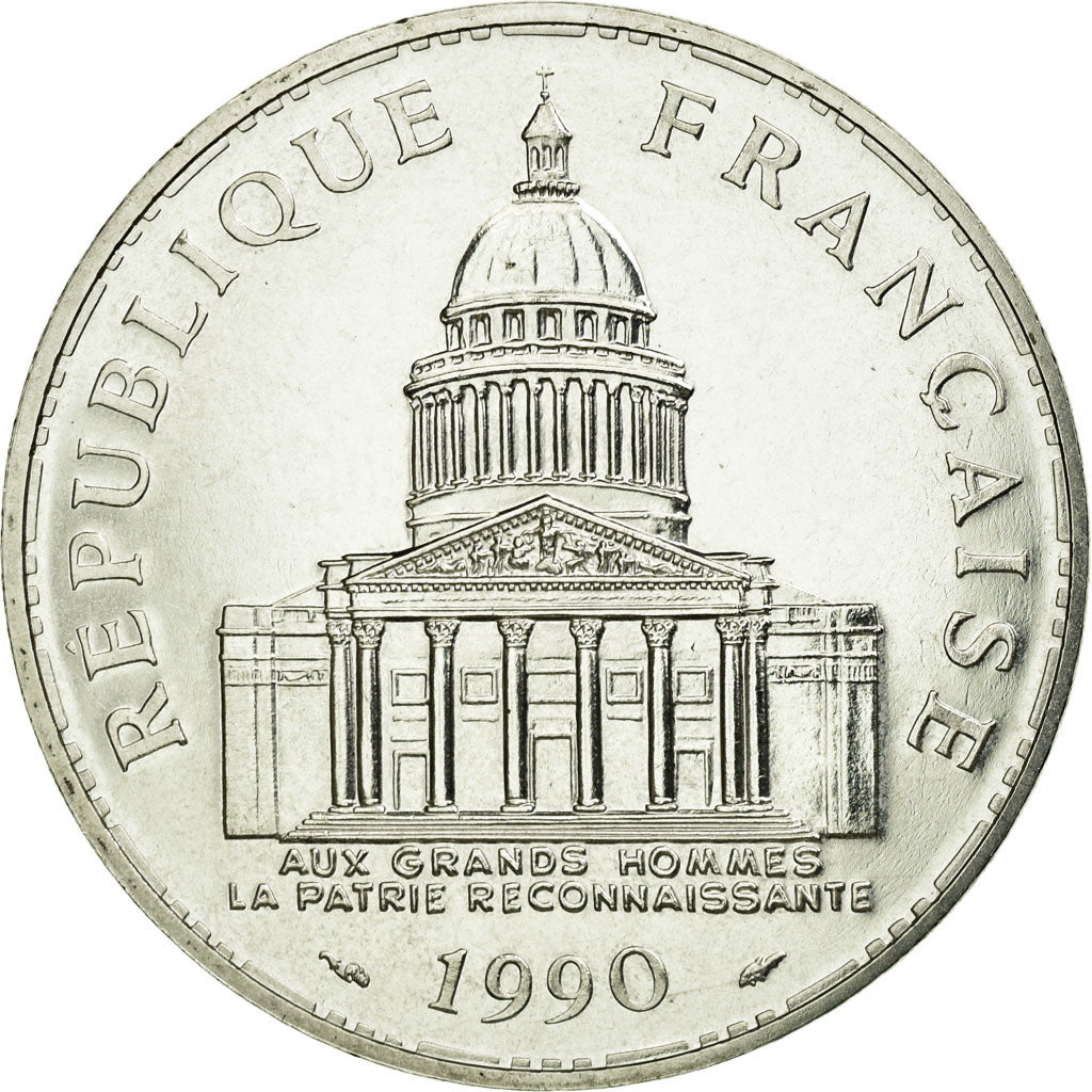 Coin, France, Panthéon, 100 Francs, 1990, Paris, AU(55-58), Silver, KM:951.1