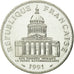 Coin, France, Panthéon, 100 Francs, 1991, Paris, AU(55-58), Silver, KM:951.1