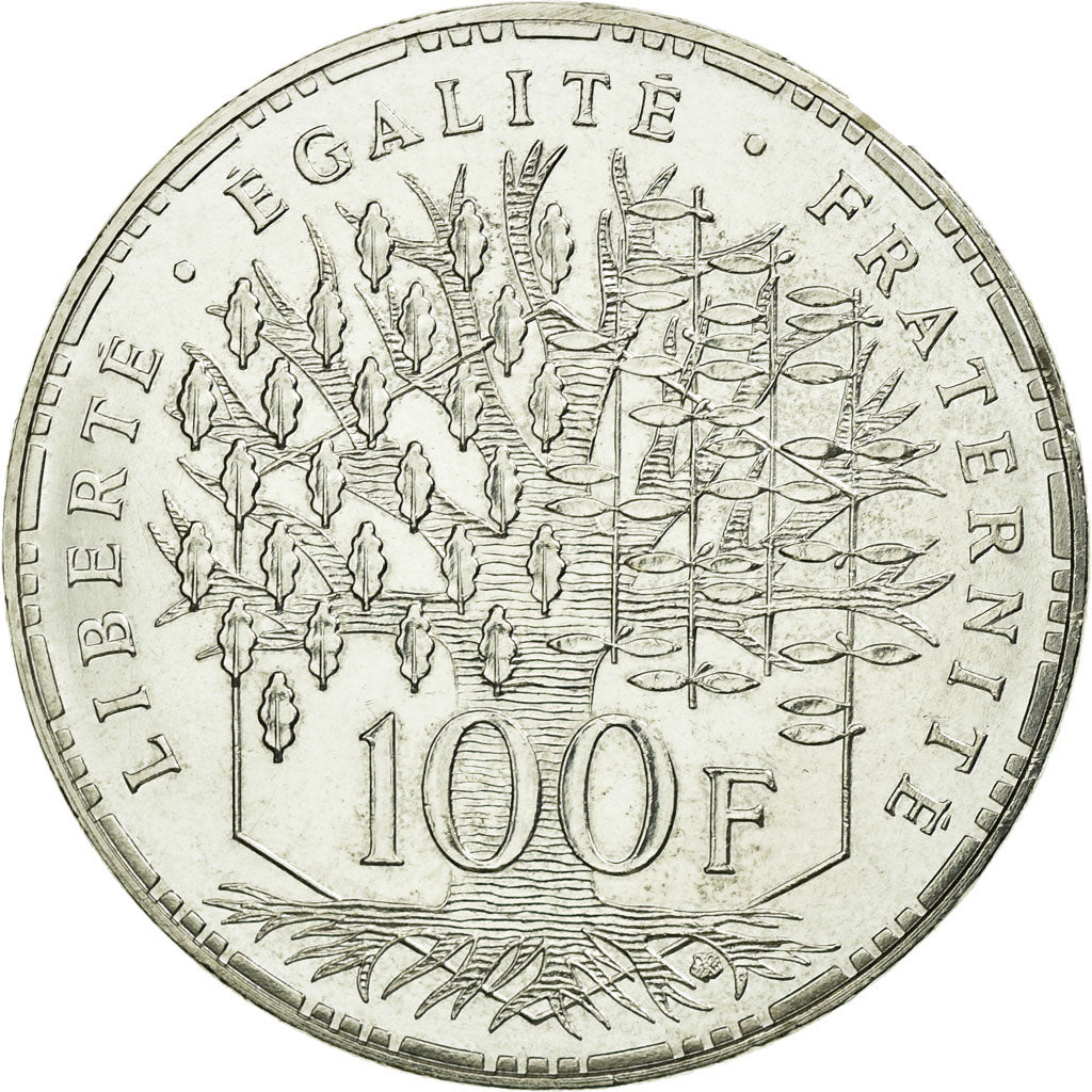 Coin, France, Panthéon, 100 Francs, 1991, Paris, AU(55-58), Silver, KM:951.1
