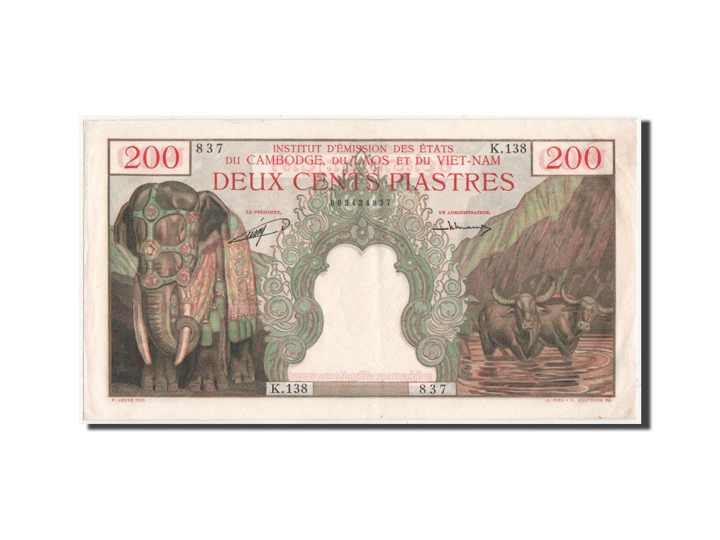 Indochine, 200 Piastres, 1953, KM:98