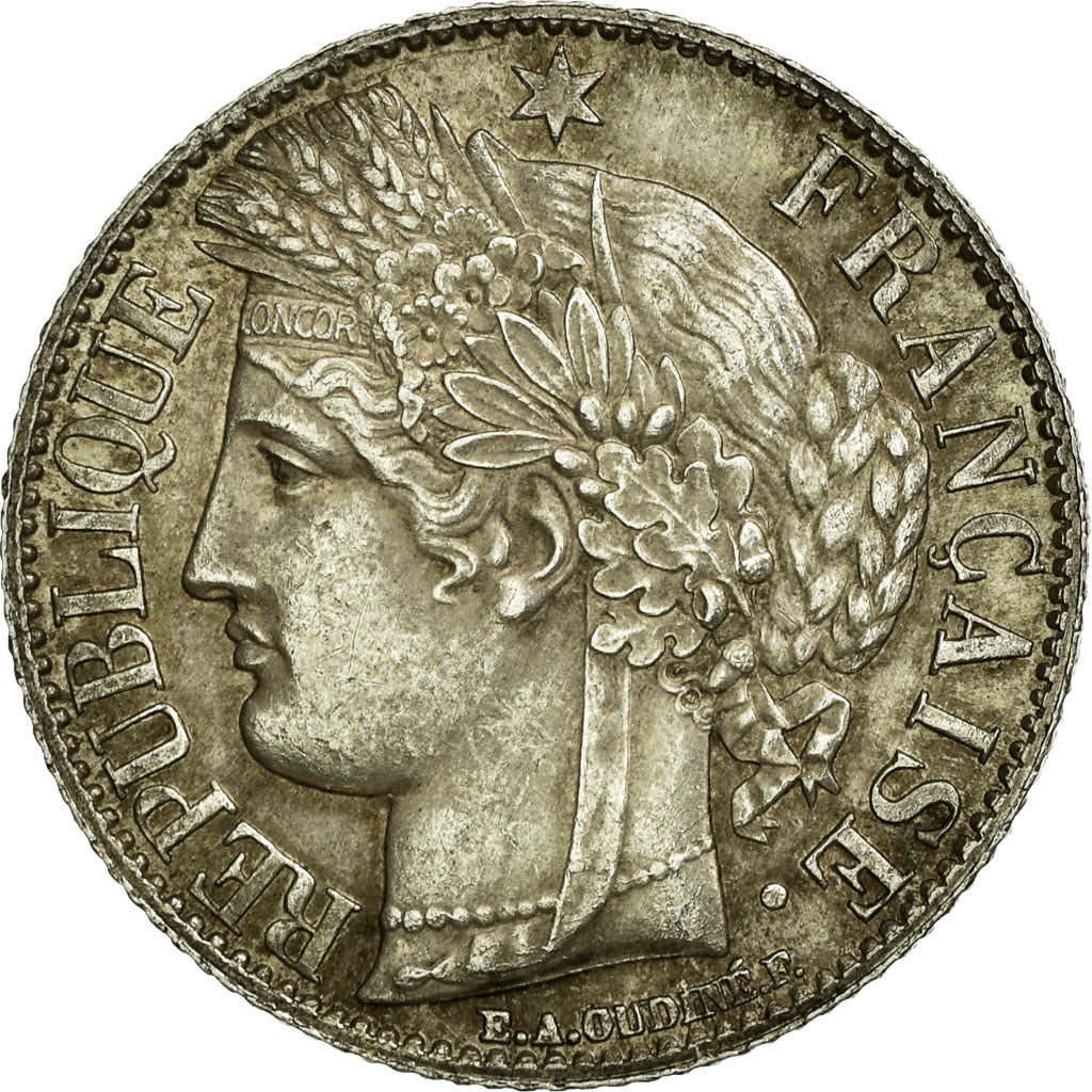 Coin, France, Cérès, Franc, 1872, Paris, AU(55-58), Silver, KM:822.1