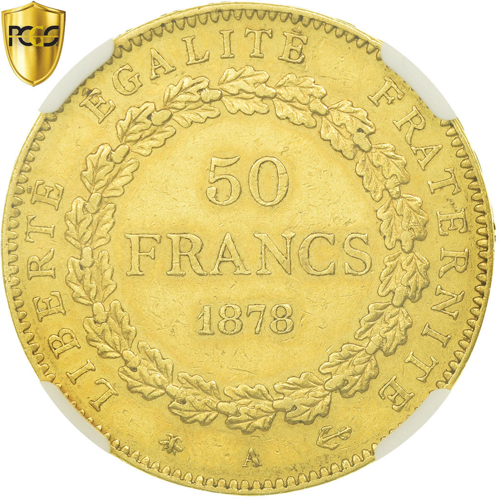 Coin, France, Génie, 50 Francs, 1878, Paris, NGC, AU55, Gold, KM:831, graded