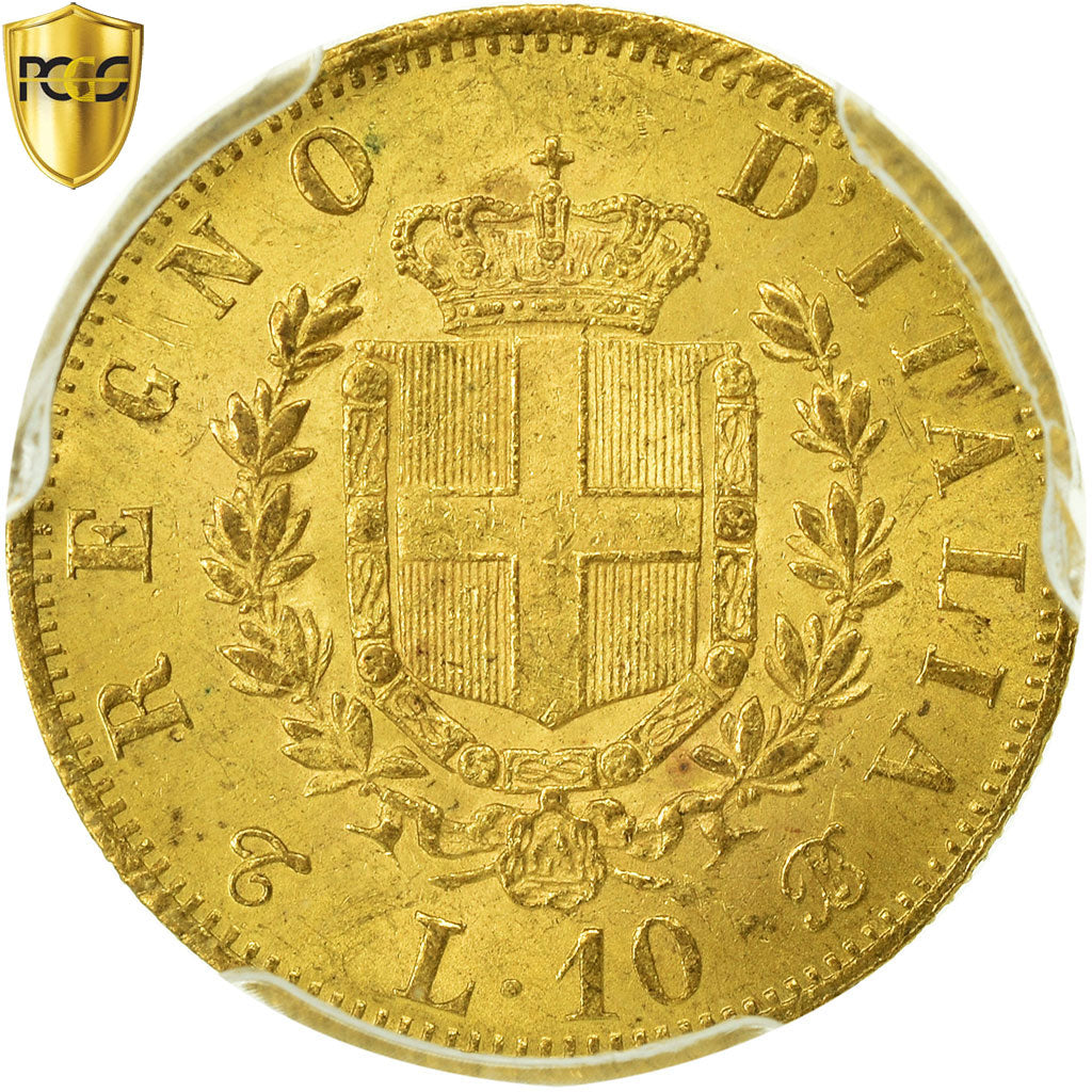 Monnaie, Italie, Vittorio Emanuele II, 10 Lire, 1863, Torino, PCGS, MS62+, Or