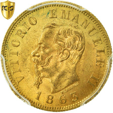 Monnaie, Italie, Vittorio Emanuele II, 10 Lire, 1863, Torino, PCGS, MS63, Or