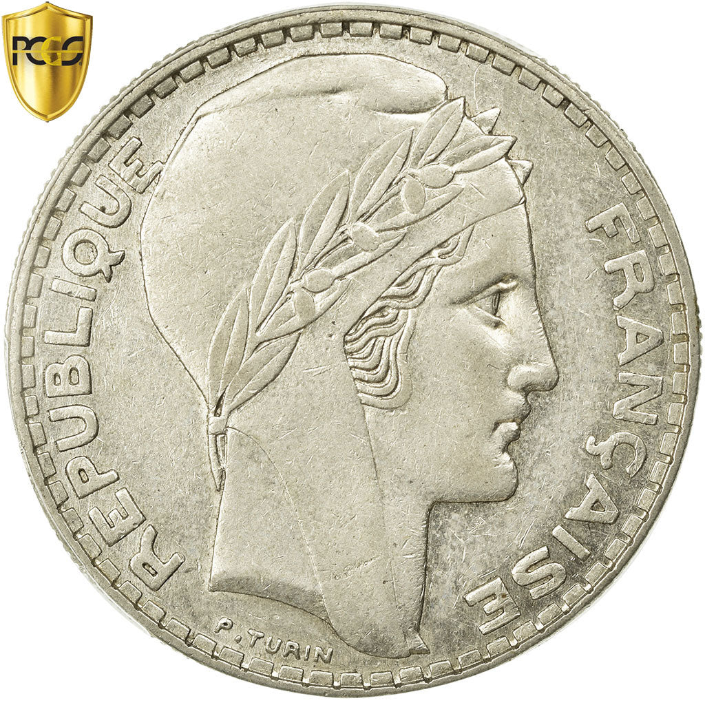 Coin, France, Turin, 20 Francs, 1936, Paris, PCGS, AU55, Silver, KM:879, graded