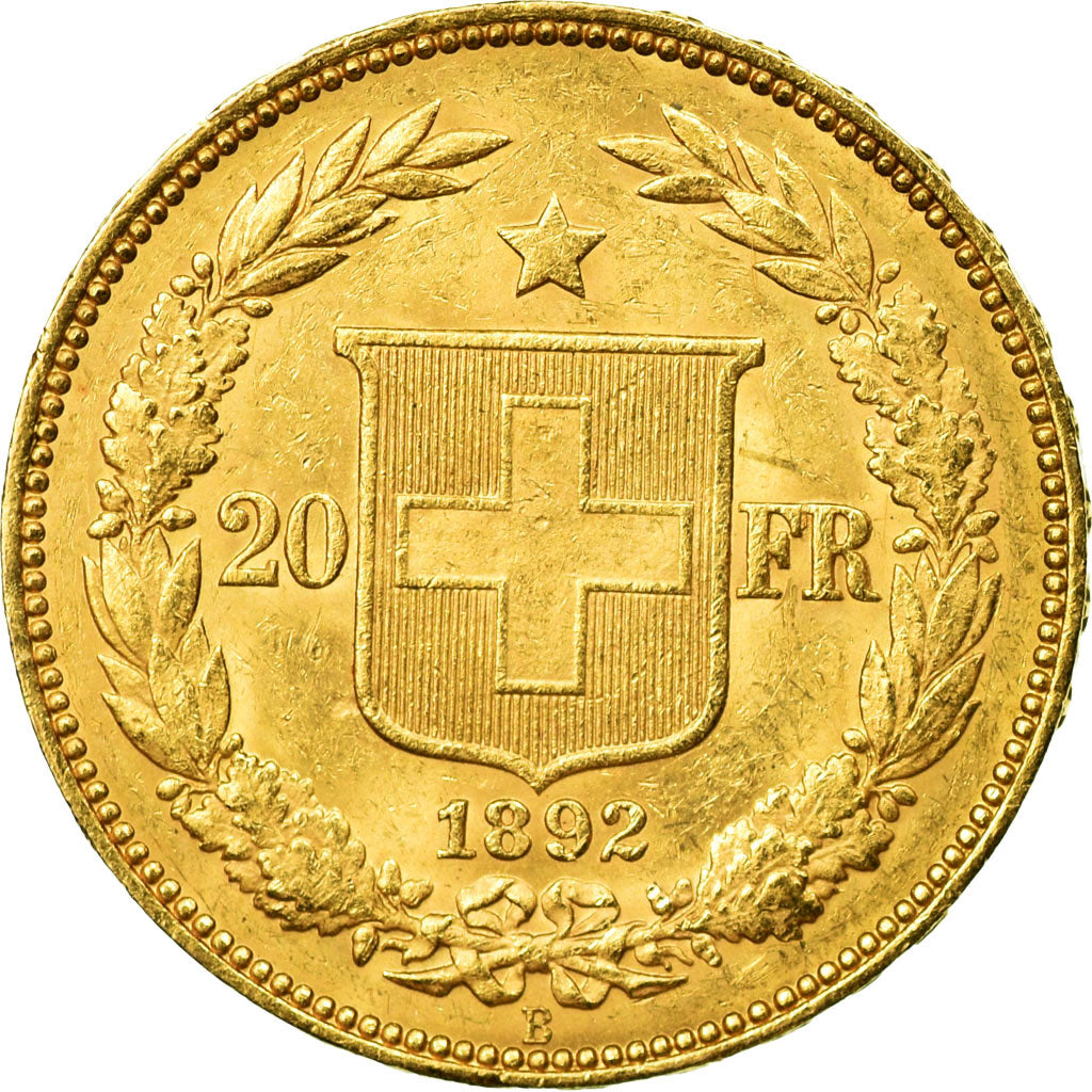 Moneda, Suiza, 20 Francs, 1892, Bern, EBC, Oro, KM:31.3