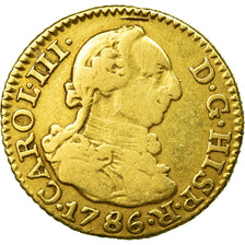 Moneta, Spagna, Charles III, 1/2 Escudo, 1786, Madrid, MB+, Oro, KM:425.1