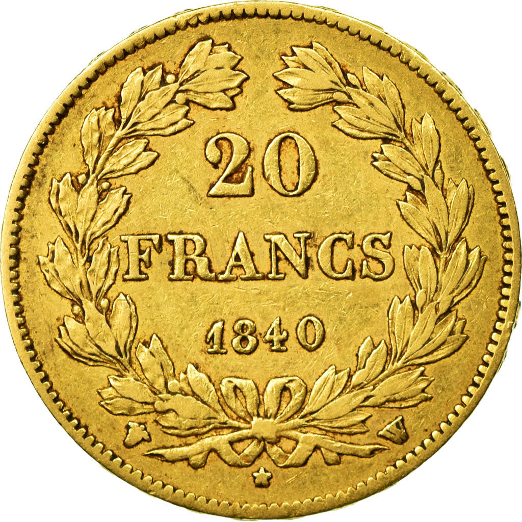 Munten, Frankrijk, Louis-Philippe, 20 Francs, 1840, Lille, ZF, Goud, KM:750.5