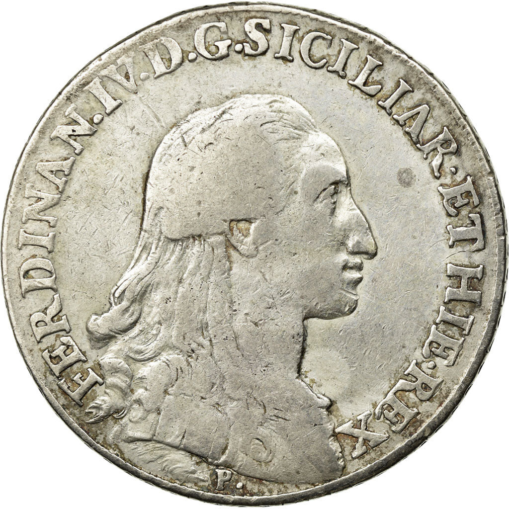 Coin, ITALIAN STATES, NAPLES, Ferdinando IV, 120 Grana, 1794, VF(30-35), Silver