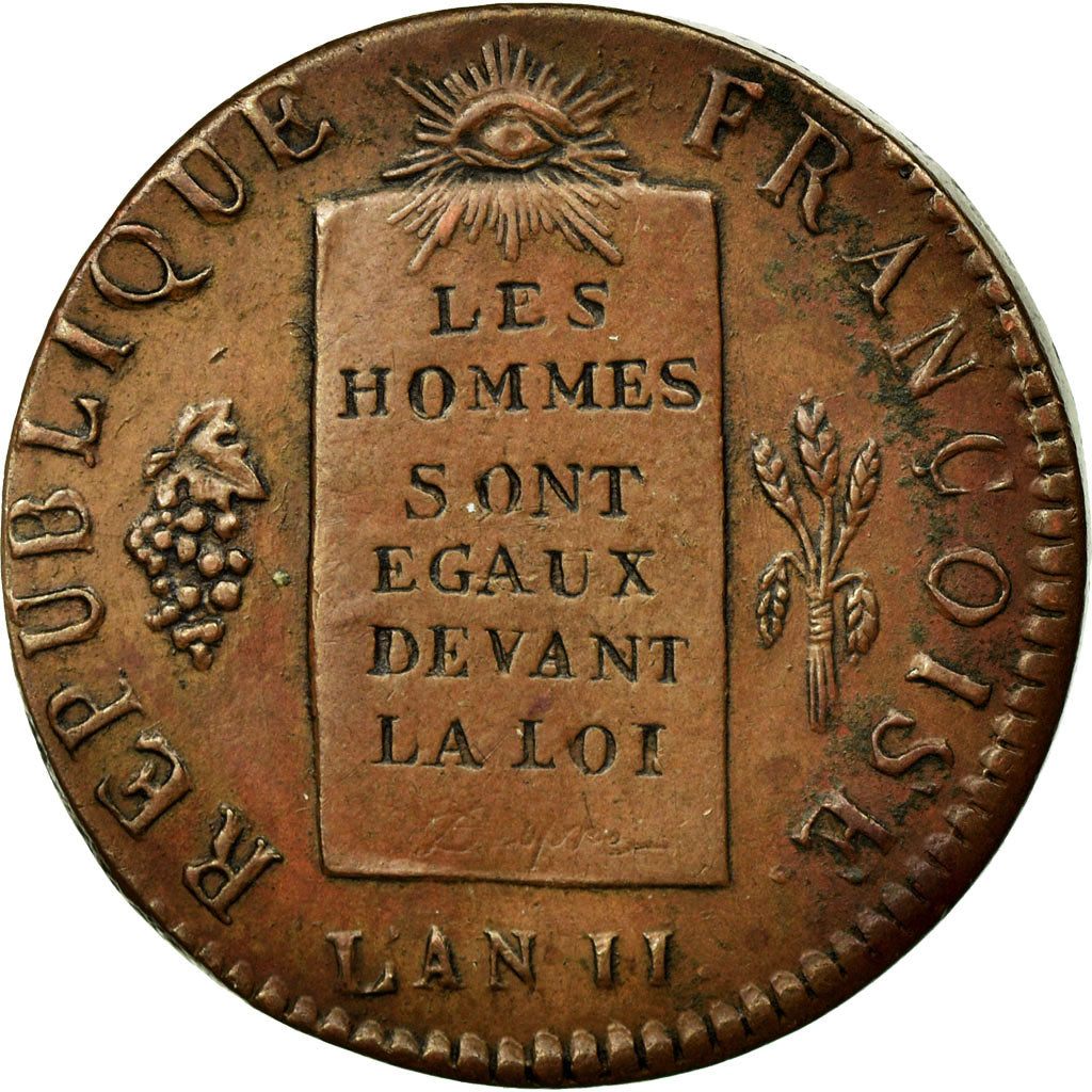 Monnaie, France, ½ sol aux balances, 1/2 Sol, 1793, La Rochelle, Refrappe