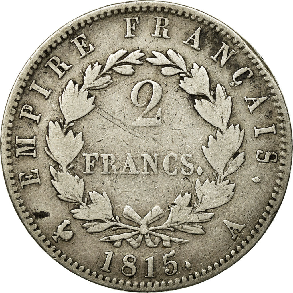 Moneda, Francia, Napoléon I, 2 Francs, 1815, Paris, BC+, Plata, KM:703