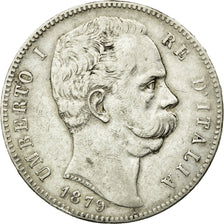 Coin, Italy, Umberto I, 5 Lire, 1879, Rome, EF(40-45), Silver, KM:20