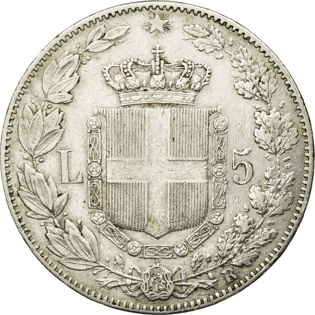 Coin, Italy, Umberto I, 5 Lire, 1879, Rome, EF(40-45), Silver, KM:20
