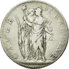 Monnaie, États italiens, PIEDMONT REPUBLIC, 5 Francs, AN 9, TB+, Argent, KM:4