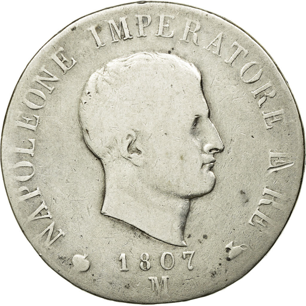 Moneta, STATI ITALIANI, KINGDOM OF NAPOLEON, Napoleon I, 5 Lire, 1807, Milan